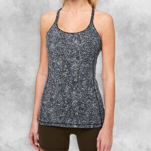 Lululemon Free To Be Tank Top Strappy Back Diffuse Starlight Pattern Black W 6